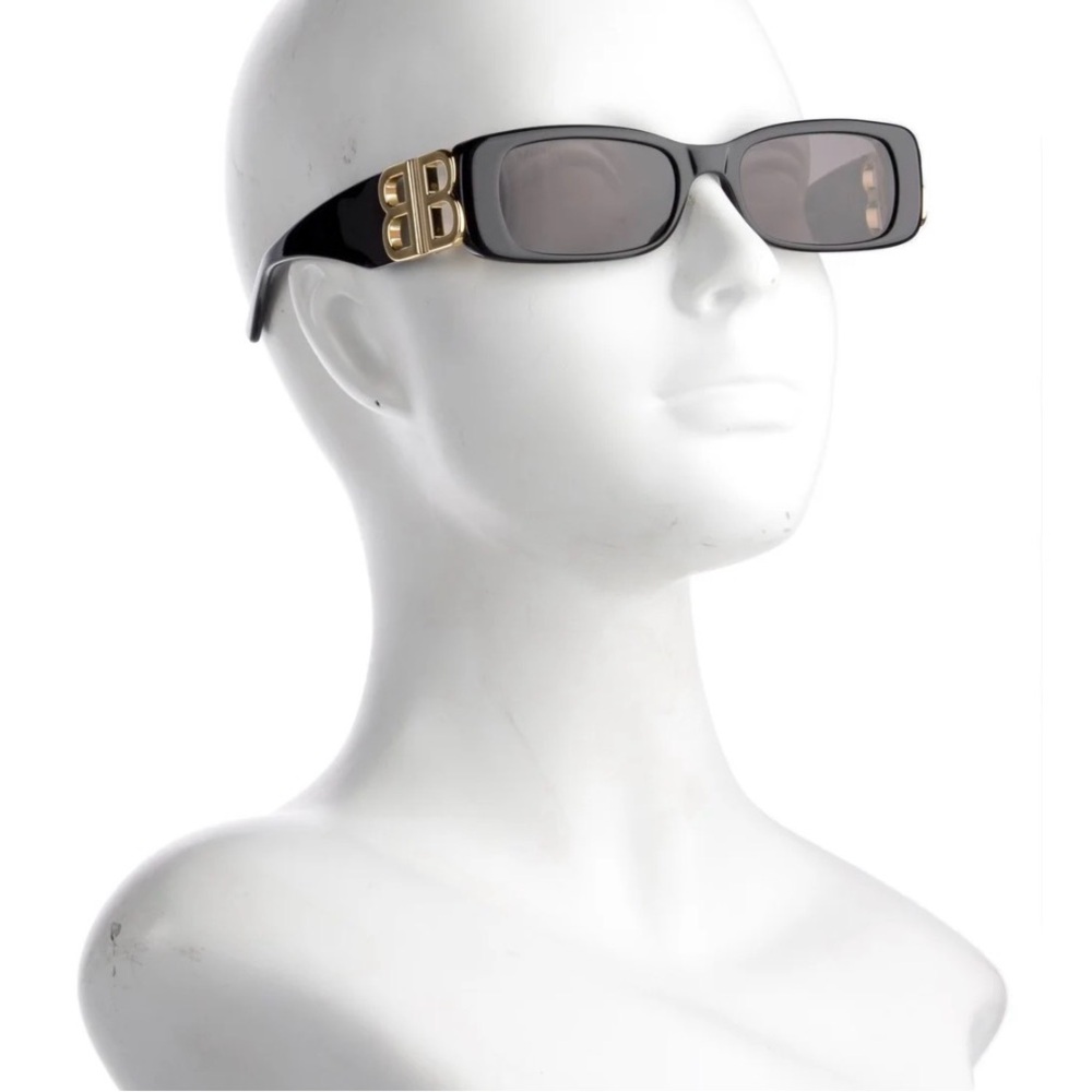 Balenciaga Black Sunglasses with Gold Detail